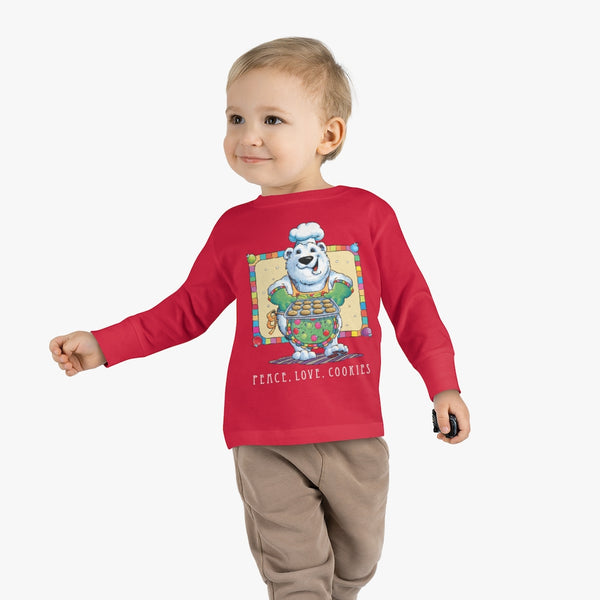 Bear Cookies Christmas Toddler Long Sleeve Tee