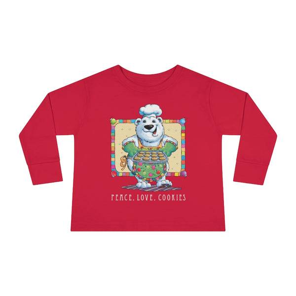 Bear Cookies Christmas Toddler Long Sleeve Tee