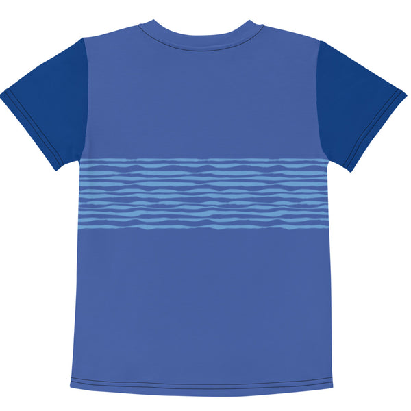 Lil' Devil all over blue Kids crew neck t-shirt