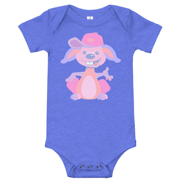 Bunny Hat Pink Baby short sleeve one piece