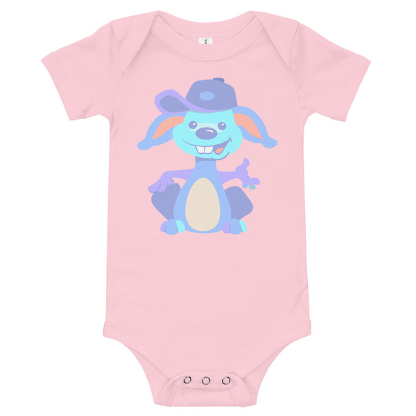 Bunny Hat Blue Baby short sleeve one piece