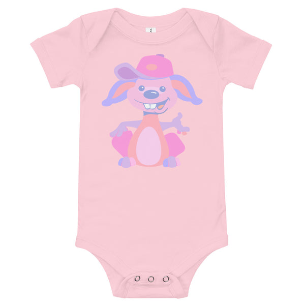 Bunny Hat Pink Baby short sleeve one piece
