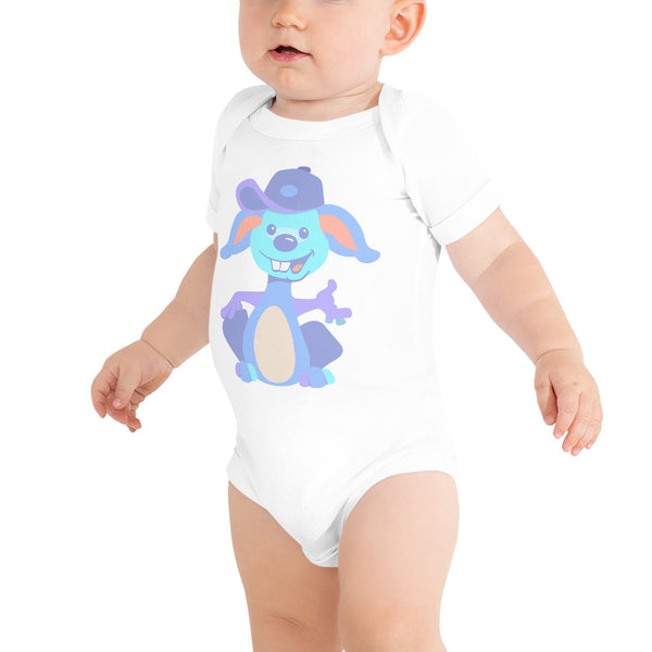 Bunny Hat Blue Baby short sleeve one piece