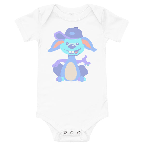 Bunny Hat Blue Baby short sleeve one piece