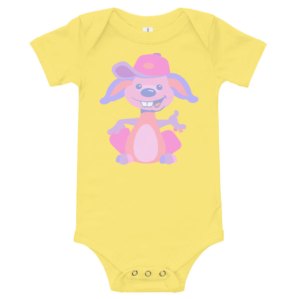 Bunny Hat Pink Baby short sleeve one piece