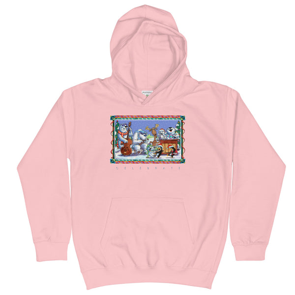 Bear Moose Band Christmas Kids Hoodie