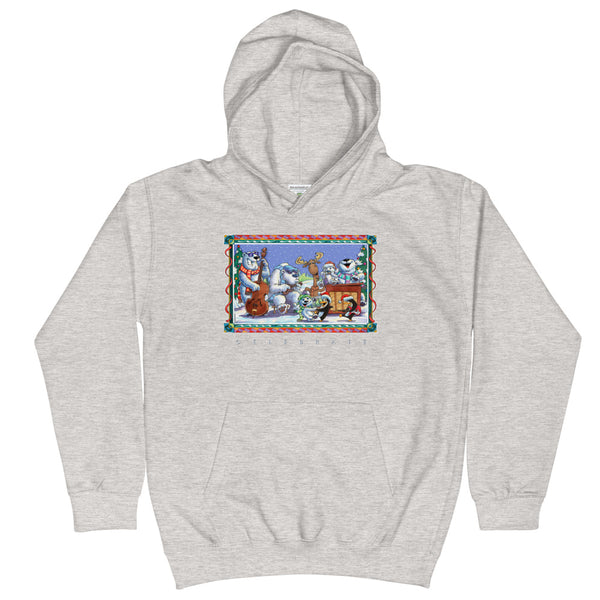 Bear Moose Band Christmas Kids Hoodie