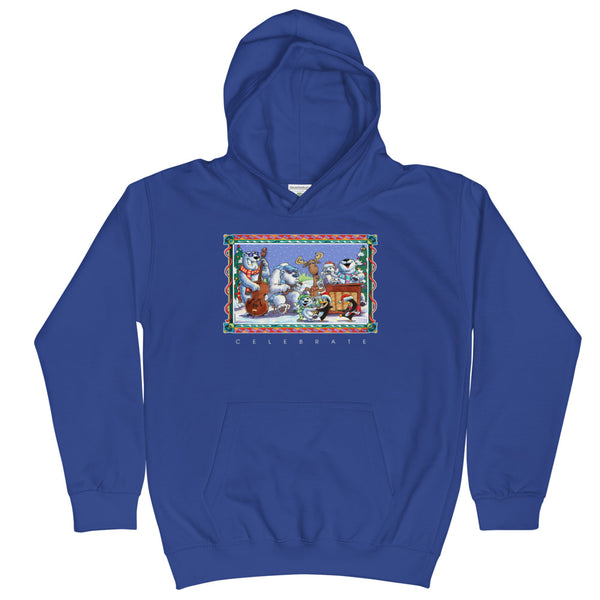 Bear Moose Band Christmas Kids Hoodie