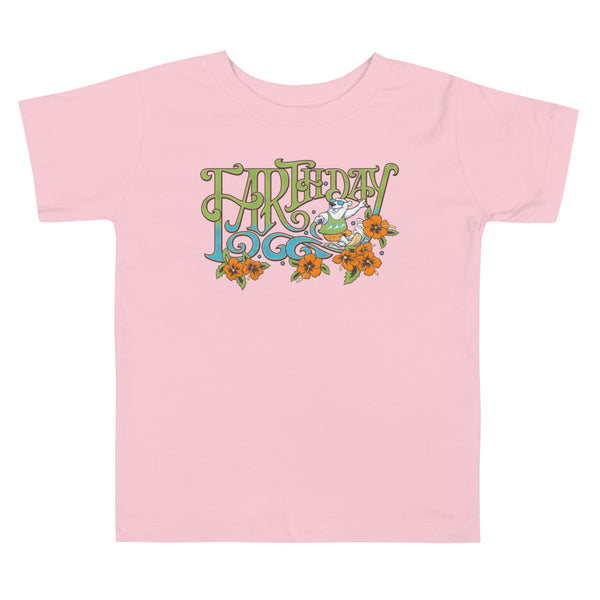 Earthday Bear Surf Toddler Short Sleeve Tee