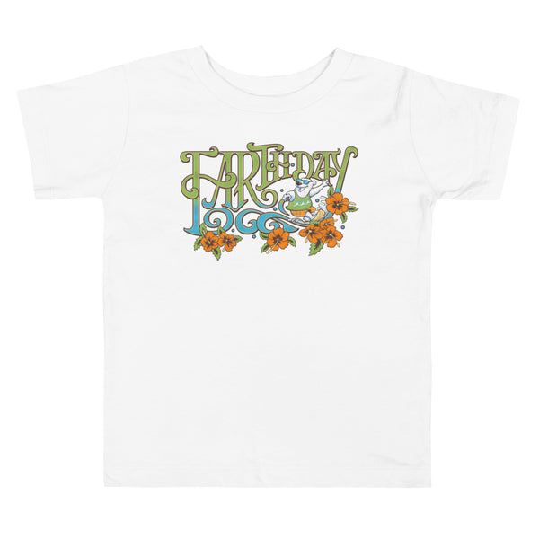 Earthday Bear Surf Toddler Short Sleeve Tee