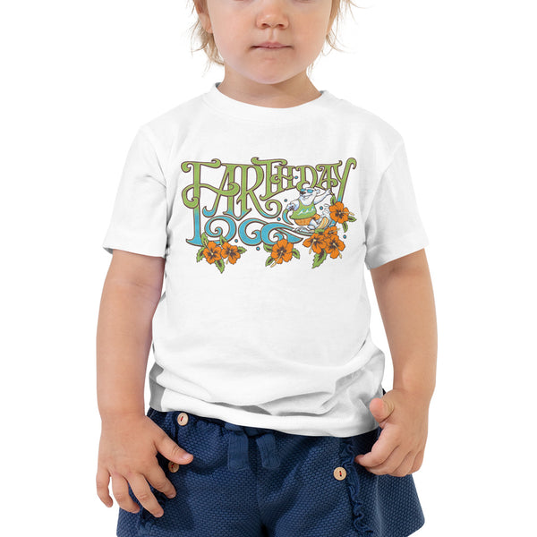 Earthday Bear Surf Toddler Short Sleeve Tee