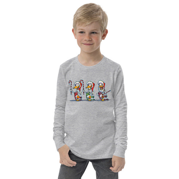 Ducks Candy Cane Christmas Youth long sleeve tee
