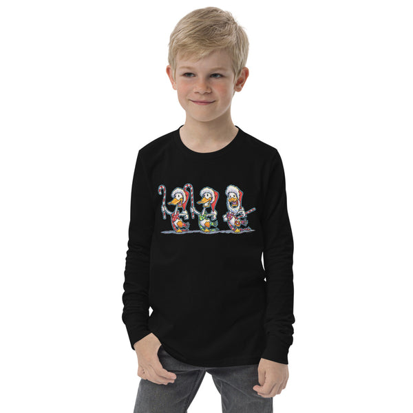 Ducks Candy Cane Christmas Youth long sleeve tee