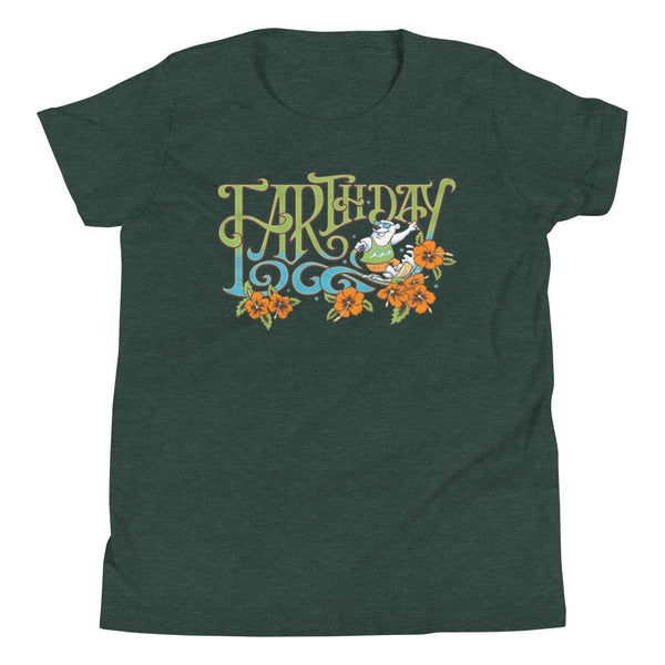 Earthday Bear Surf Youth Short Sleeve T-Shirt