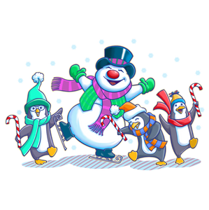 Snowman Penguins Dancing