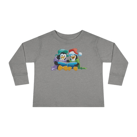 Penguins Reading Toddler Long Sleeve Tee