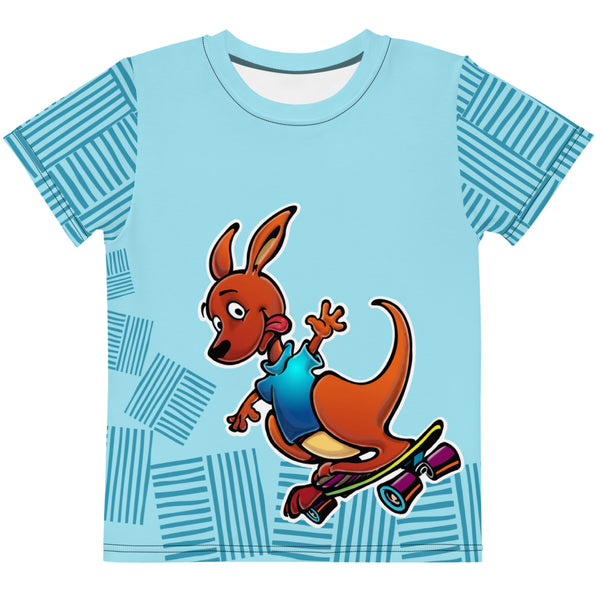 Kangaroo Skateboard Kids all over crew neck t-shirt