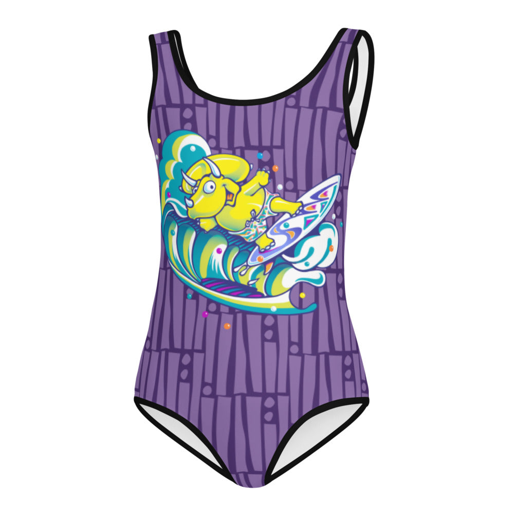 Surferceratops All-Over Print Kids Swimsuit