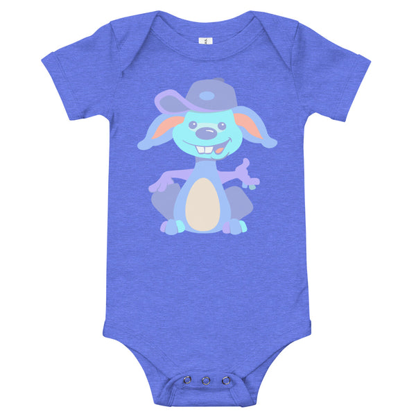 Bunny Hat Blue Baby short sleeve one piece