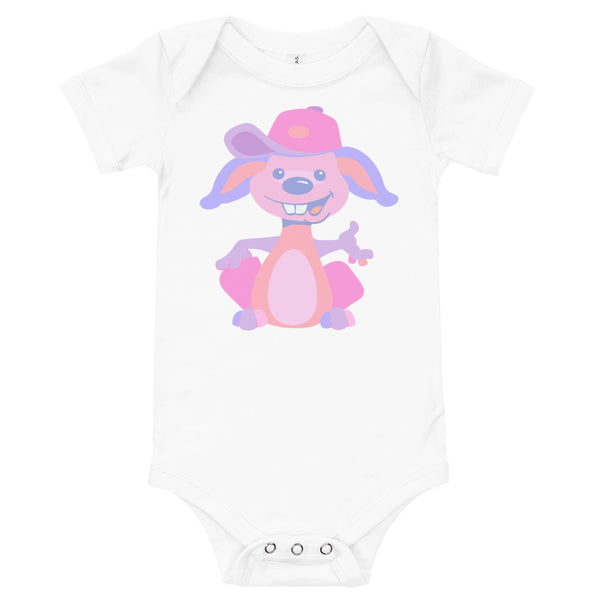 Bunny Hat Pink Baby short sleeve one piece