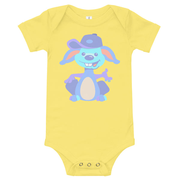 Bunny Hat Blue Baby short sleeve one piece