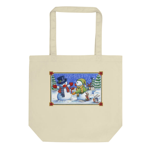 Snowman Present Christmas Eco Tote Bag