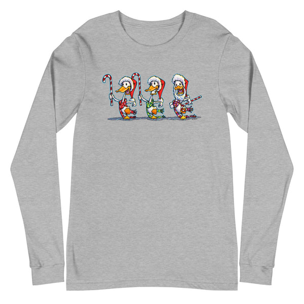 Ducks Candy Cane Christmas Unisex Long Sleeve Tee