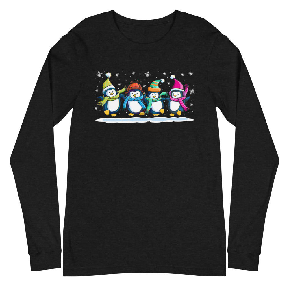 Penguins Dancing Christmas Unisex Long Sleeve Tee