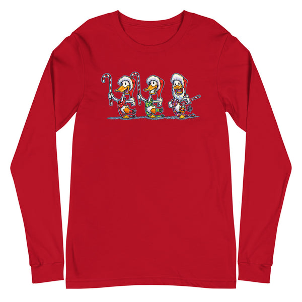 Ducks Candy Cane Christmas Unisex Long Sleeve Tee